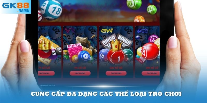 Sảnh game cung cấp đa dạng các thể loại trò chơi hấp dẫn